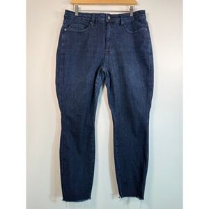 Judy Blue Jeans Womens 16W JB88703 DK Blue Raw Hem High Rise Skinny EUC